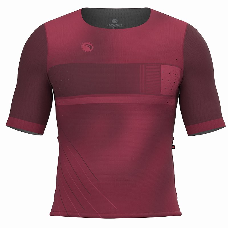 CAMISA CICLISMO UNISSEX BASIC SÓDBIKE, SEM ZIPER , CORTE LASER, VINHO