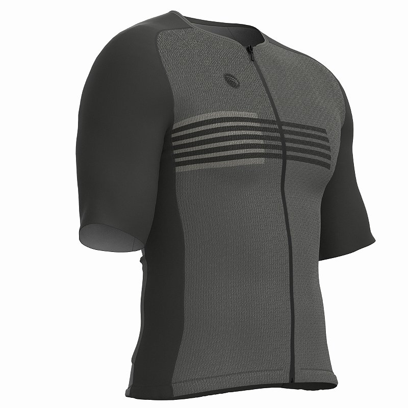 CAMISA CICLISMO UNISSEX PERFORMANCE SÓDBIKE, ZIPER FULL, CORTE LASER, CINZA