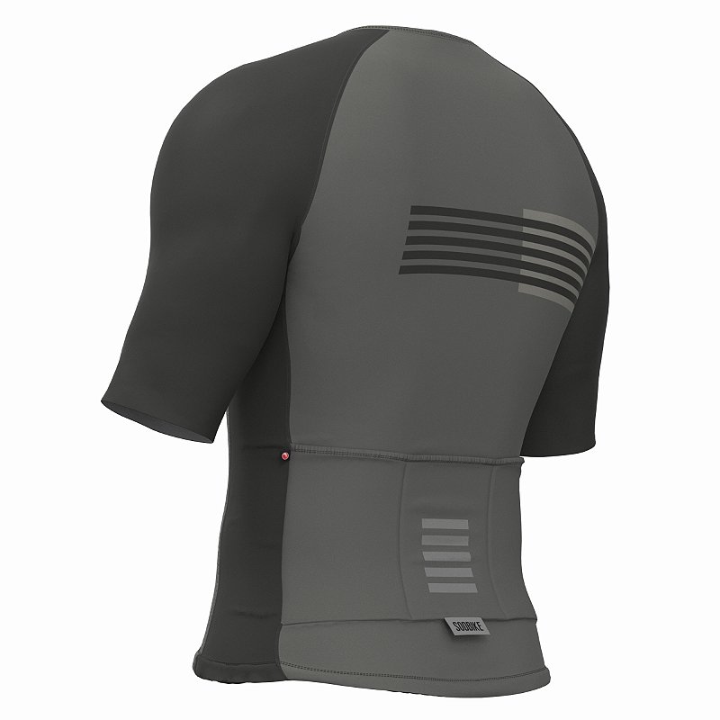 CAMISA CICLISMO UNISSEX PERFORMANCE SÓDBIKE, ZIPER FULL, CORTE LASER, CINZA
