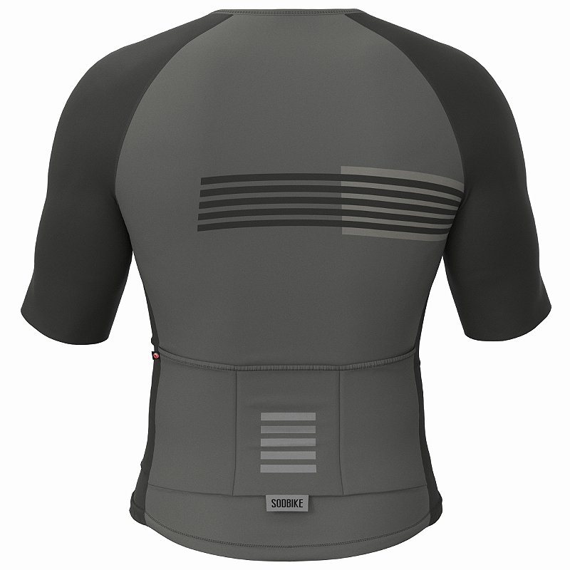 CAMISA CICLISMO UNISSEX PERFORMANCE SÓDBIKE, ZIPER FULL, CORTE LASER, CINZA