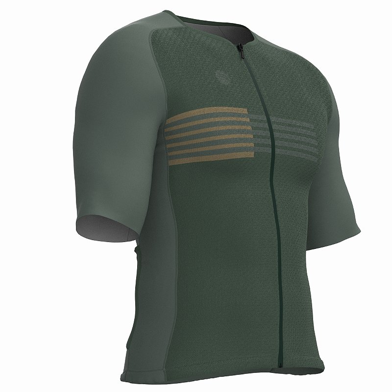CAMISA CICLISMO UNISSEX PERFORMANCE SÓDBIKE, ZIPER FULL, CORTE LASER, VERDE