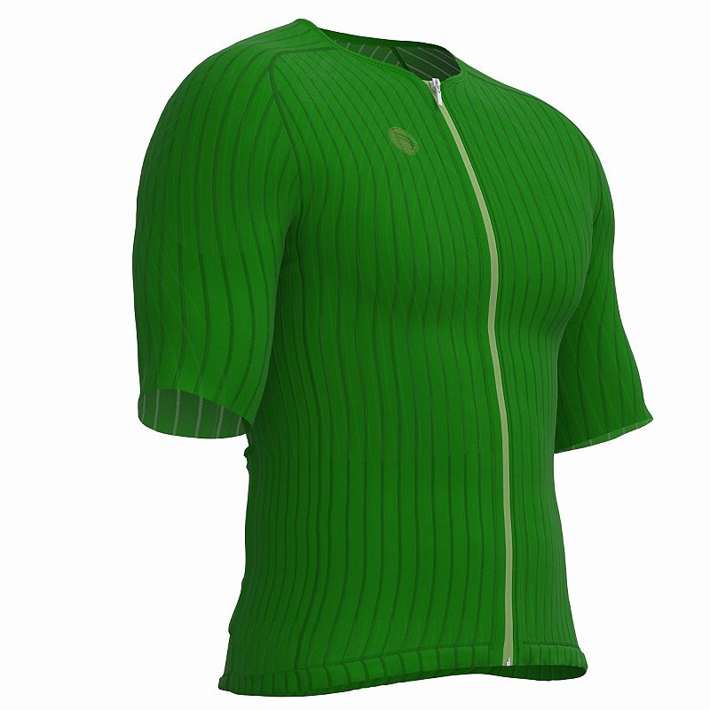 CAMISA CICLISMO UNISSEX MAX SÓDBIKE, ZIPER FULL, CORTE LASER, VERDE