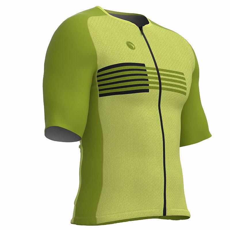 CAMISA CICLISMO UNISSEX PERFORMANCE SÓDBIKE, ZIPER FULL, CORTE LASER, VERDE CLARO