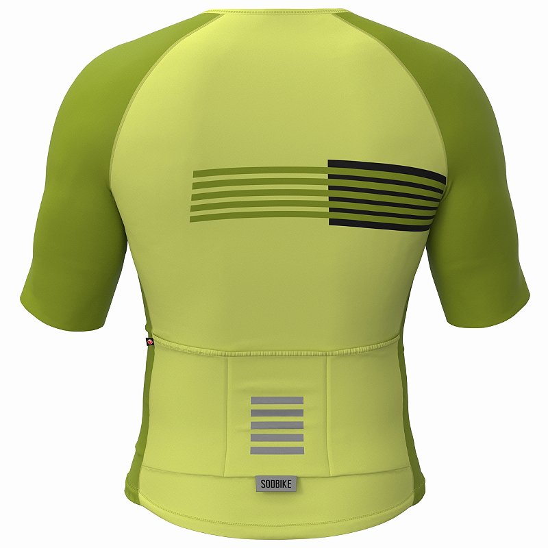CAMISA CICLISMO UNISSEX PERFORMANCE SÓDBIKE, ZIPER FULL, CORTE LASER, VERDE CLARO