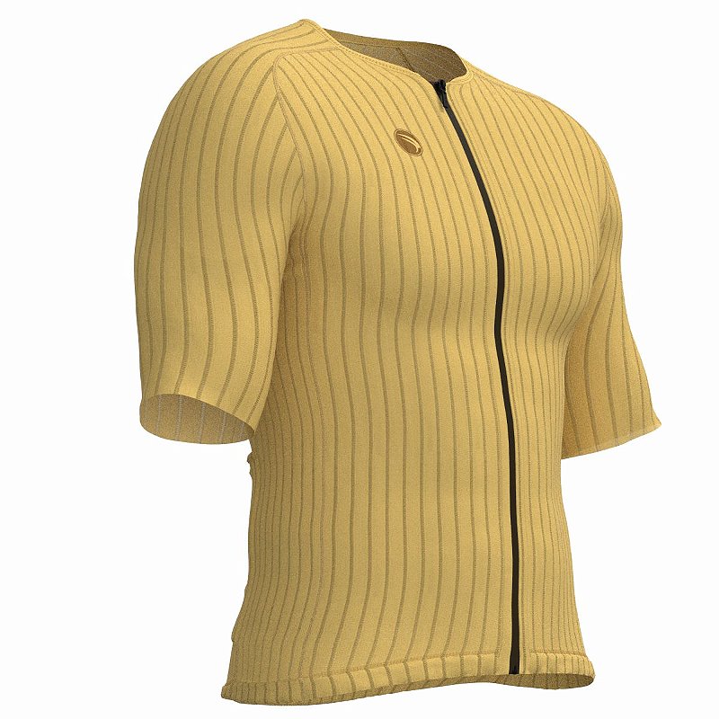 CAMISA CICLISMO UNISSEX MAX SÓDBIKE, ZIPER FULL, CORTE LASER, AMARELO
