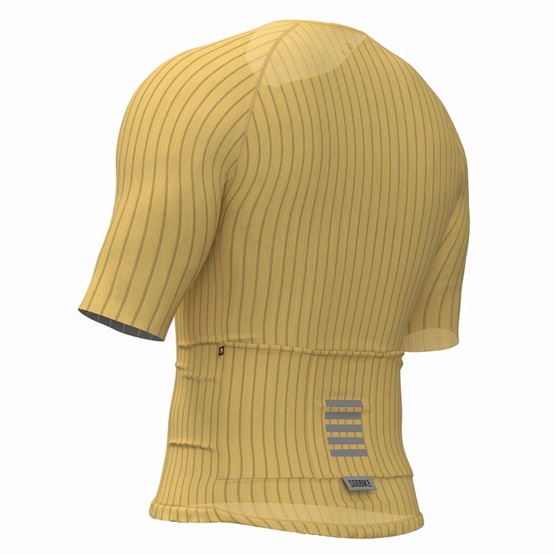 CAMISA CICLISMO UNISSEX MAX SÓDBIKE, ZIPER FULL, CORTE LASER, AMARELO
