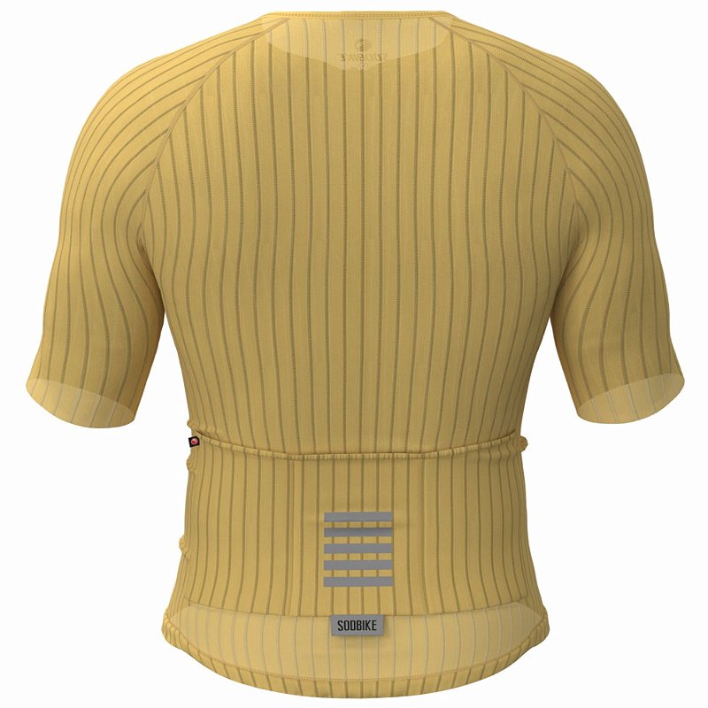 CAMISA CICLISMO UNISSEX MAX SÓDBIKE, ZIPER FULL, CORTE LASER, AMARELO