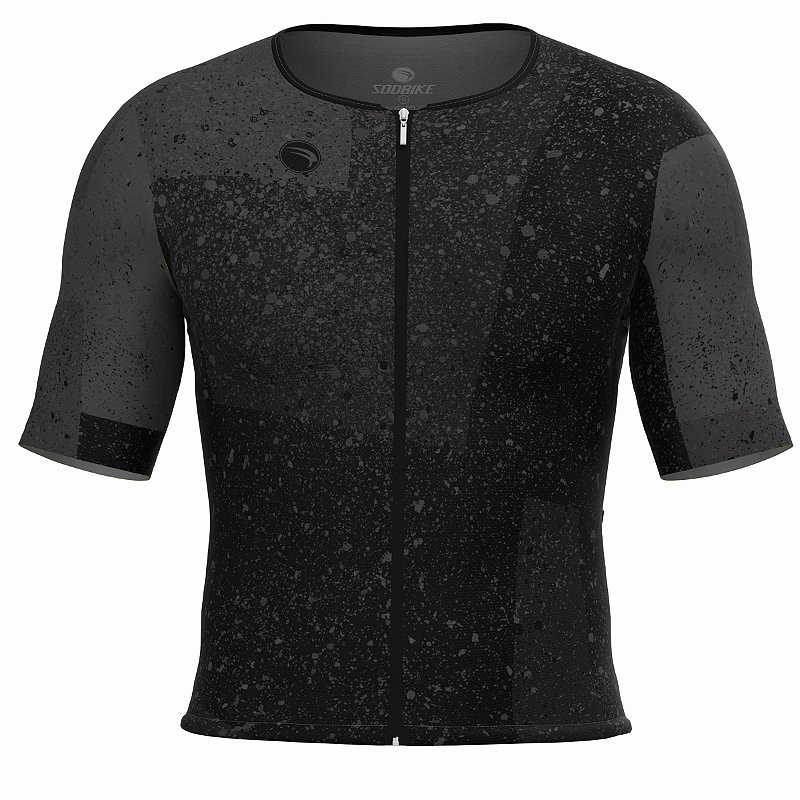 CAMISA CICLISMO UNISSEX SOFT SÓDBIKE, ZIPER FULL, CORTE LASER, PRETA