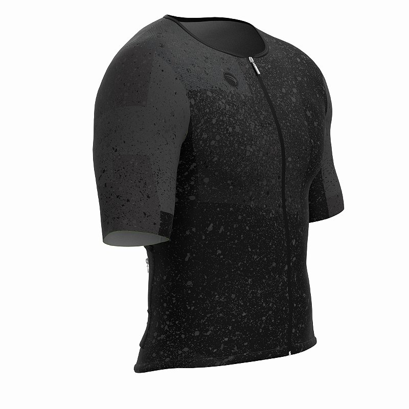 CAMISA CICLISMO UNISSEX SOFT SÓDBIKE, ZIPER FULL, CORTE LASER, PRETA