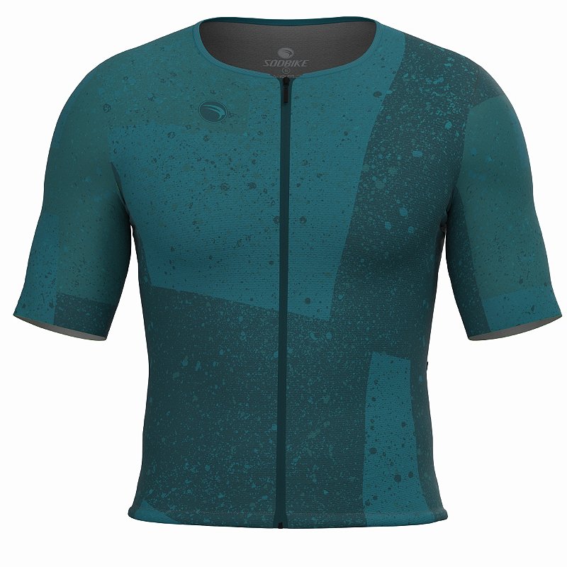 CAMISA CICLISMO UNISSEX SOFT SÓDBIKE, ZIPER FULL, CORTE LASER, PETRÓLEO