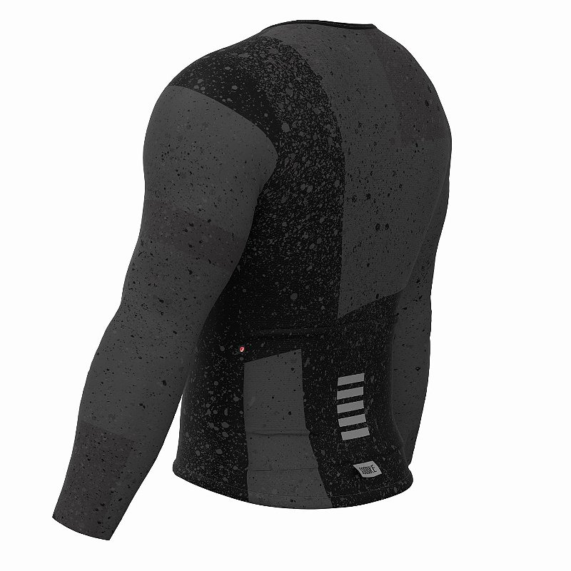 CAMISA CICLISMO UNISSEX SOFT SÓDBIKE, ZIPER FULL, MANGA LONGA, CORTE LASER, PRETA