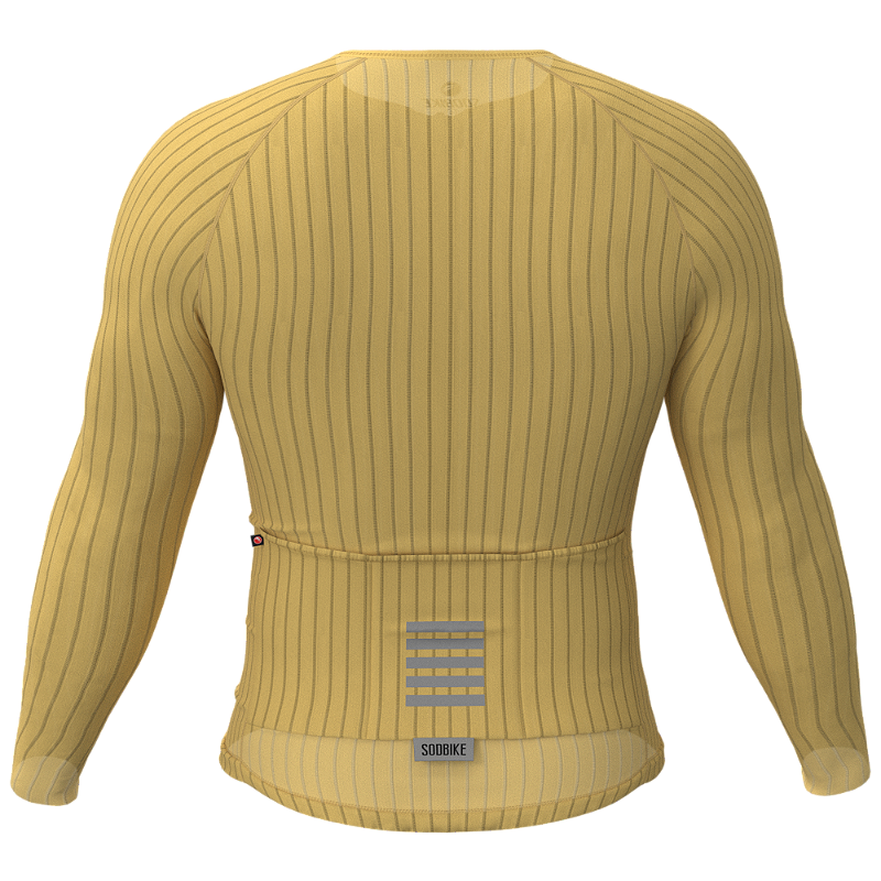 CAMISA CICLISMO UNISSEX MAX SÓDBIKE, ZIPER FULL, MANGA LONGA, CORTE LASER, AMARELO
