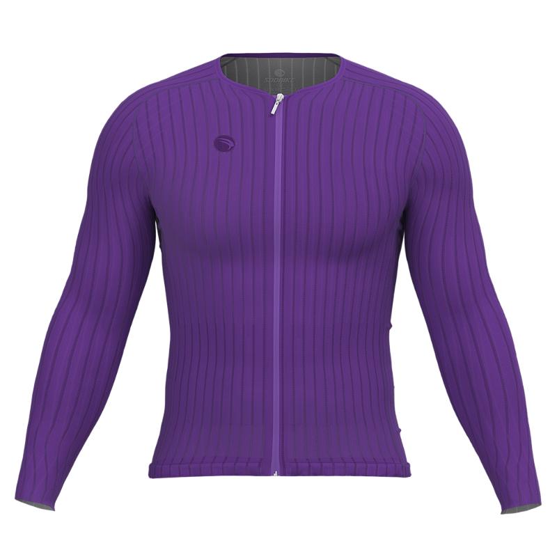 CAMISA CICLISMO UNISSEX MAX SÓDBIKE, ZIPER FULL, MANGA LONGA, CORTE LASER, ROXA