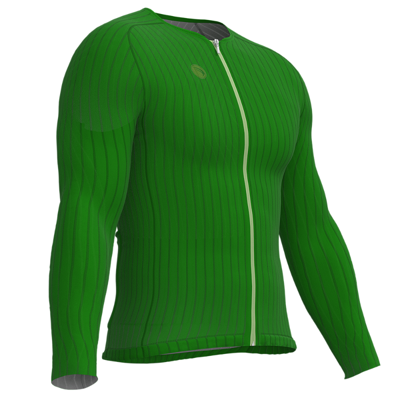 CAMISA CICLISMO UNISSEX MAX SÓDBIKE, ZIPER FULL, MANGA LONGA, CORTE LASER, VERDE