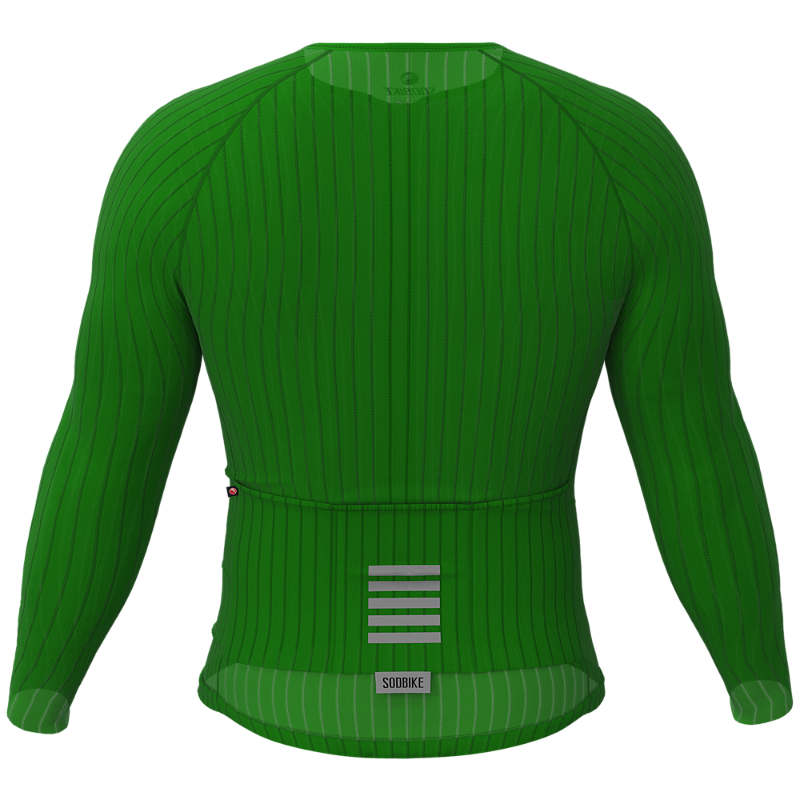 CAMISA CICLISMO UNISSEX MAX SÓDBIKE, ZIPER FULL, MANGA LONGA, CORTE LASER, VERDE
