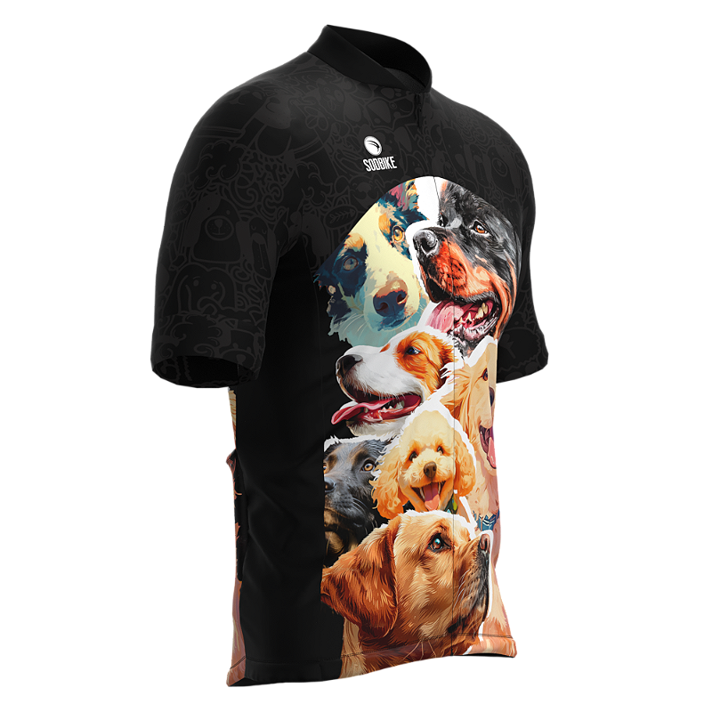 CAMISA CICLISMO MASCULINA SÓDBIKE, PROTEÇÃO SOLAR 20, ZIPER FULL, CACHORRO