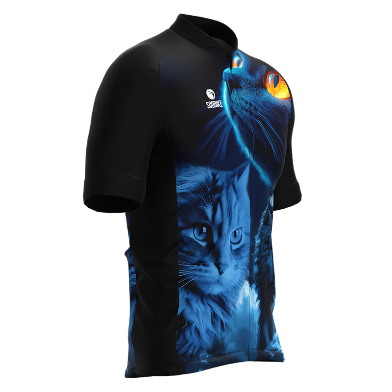 CAMISA CICLISMO MASCULINA SÓDBIKE, PROTEÇÃO SOLAR 20, ZIPER FULL, GATO