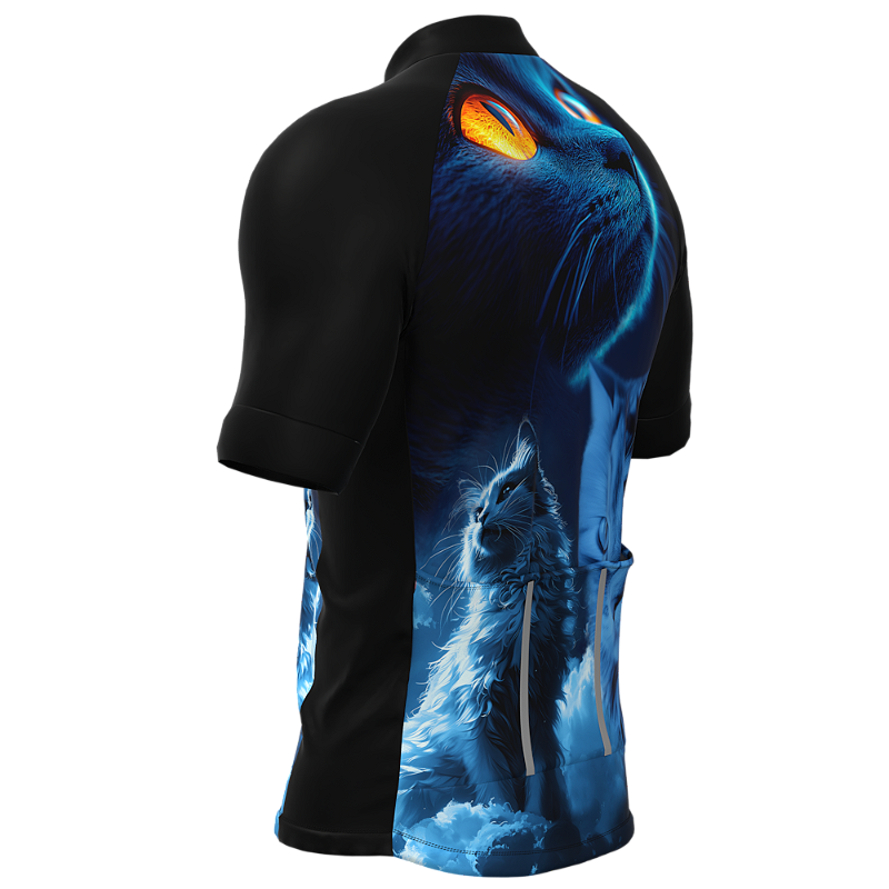CAMISA CICLISMO MASCULINA SÓDBIKE, PROTEÇÃO SOLAR 20, ZIPER FULL, GATO