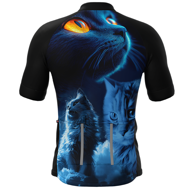 CAMISA CICLISMO MASCULINA SÓDBIKE, PROTEÇÃO SOLAR 20, ZIPER FULL, GATO