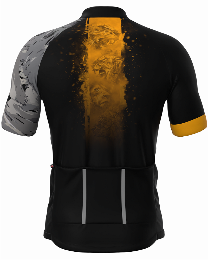 CAMISA CICLISMO MASCULINA SÓDBIKE, PROTEÇÃO SOLAR 20, ZIPER FULL, LEÃO