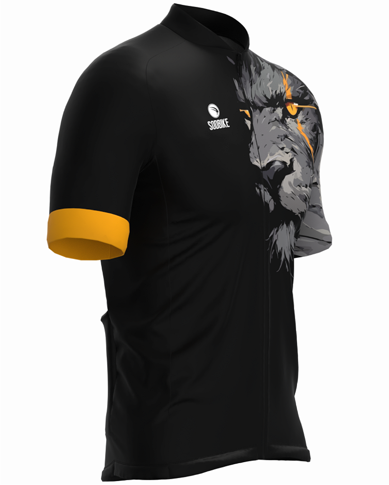 CAMISA CICLISMO MASCULINA SÓDBIKE, PROTEÇÃO SOLAR 20, ZIPER FULL, LEÃO