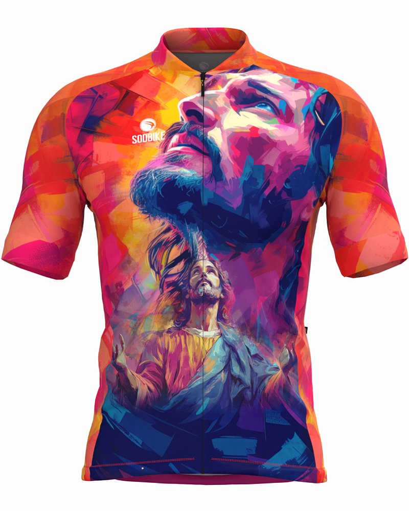 CAMISA CICLISMO MASCULINA SÓDBIKE, PROTEÇÃO SOLAR 20, ZIPER FULL, JESUS