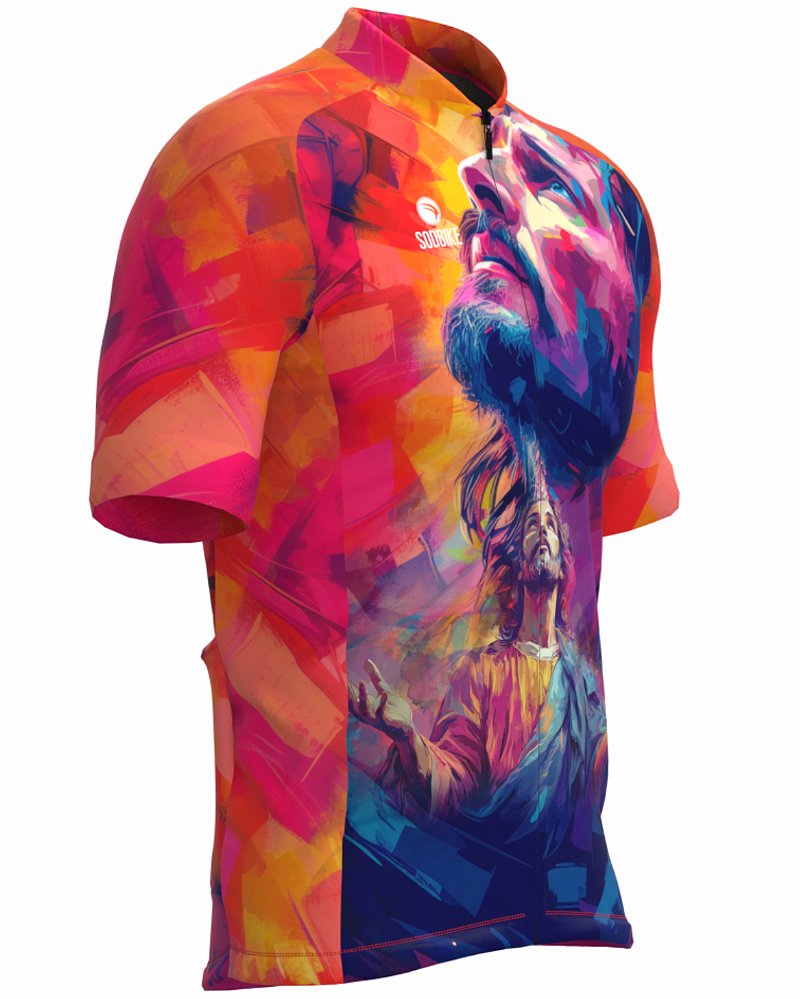 CAMISA CICLISMO MASCULINA SÓDBIKE, PROTEÇÃO SOLAR 20, ZIPER FULL, JESUS