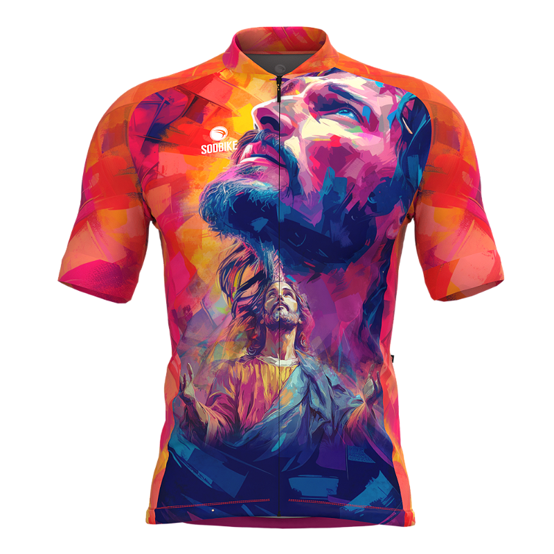 CAMISA CICLISMO MASCULINA SÓDBIKE, PROTEÇÃO SOLAR 20, ZIPER FULL, JESUS