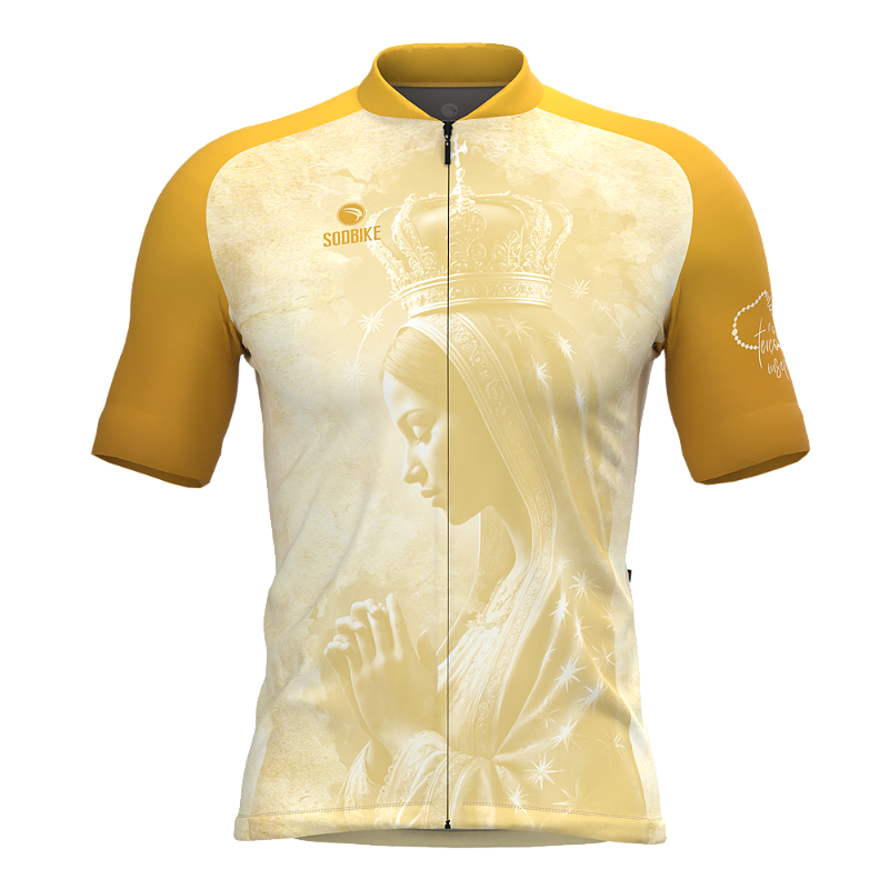 CAMISA CICLISMO MASCULINA SÓDBIKE, PROTEÇÃO SOLAR 20, ZIPER FULL, NOSSA SENHORA