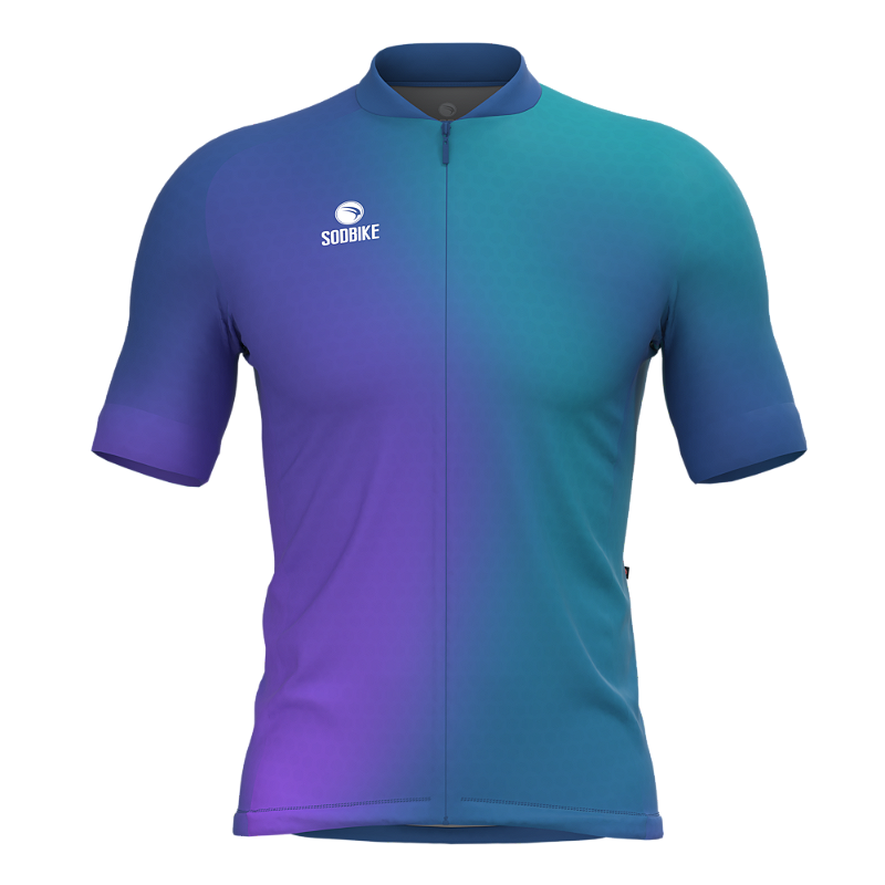 CAMISA CICLISMO MASCULINA SÓDBIKE, PROTEÇÃO SOLAR 20, ZIPER FULL, DEGRADE