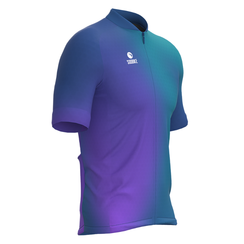 CAMISA CICLISMO MASCULINA SÓDBIKE, PROTEÇÃO SOLAR 20, ZIPER FULL, DEGRADE
