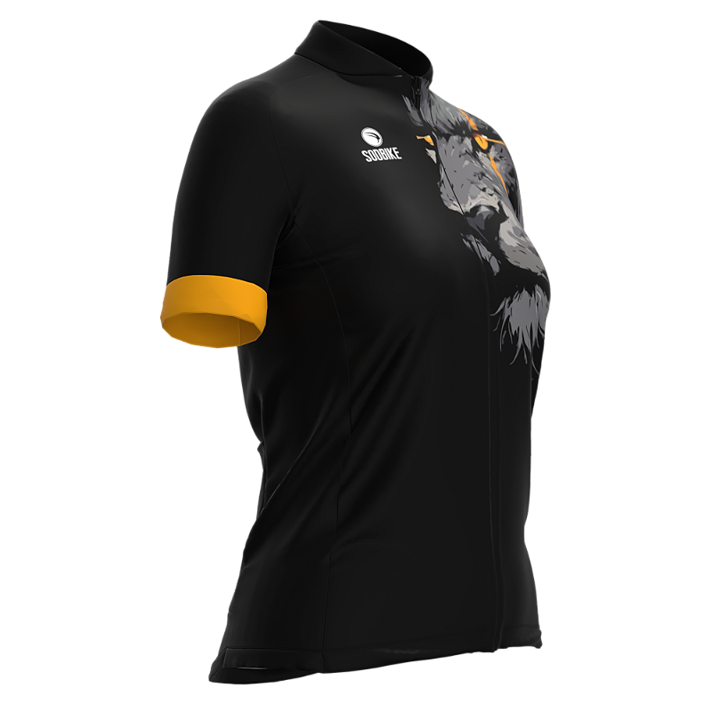 CAMISA CICLISMO FEMININA SÓDBIKE, PROTEÇÃO SOLAR 20, ZIPER FULL, LEÃO
