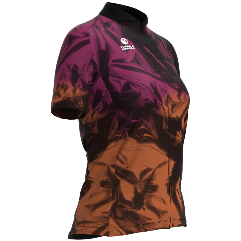 CAMISA CICLISMO FEMININA SÓDBIKE, PROTEÇÃO SOLAR 20, ZIPER FULL, WAVES