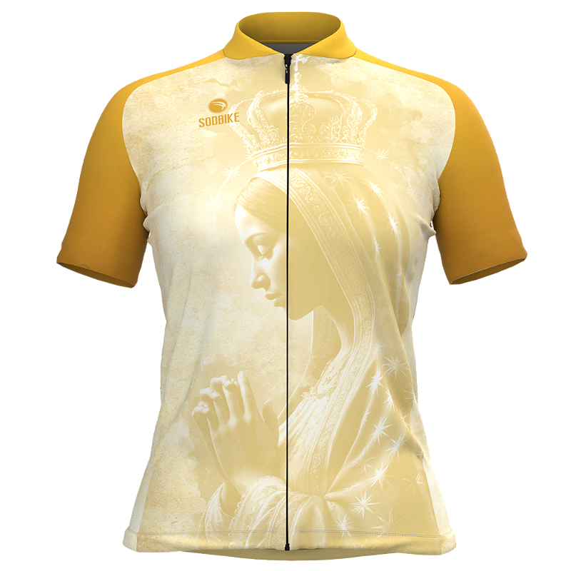 CAMISA CICLISMO FEMININA SÓDBIKE, PROTEÇÃO SOLAR 20, ZIPER FULL, NOSSA SENHORA