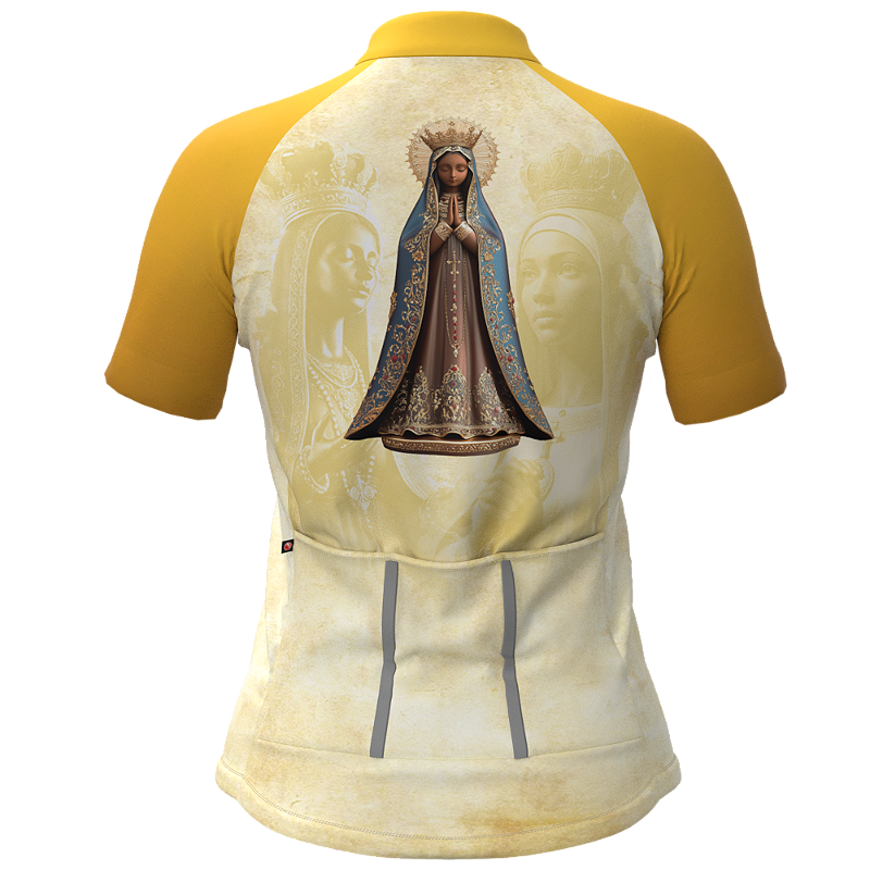 CAMISA CICLISMO FEMININA SÓDBIKE, PROTEÇÃO SOLAR 20, ZIPER FULL, NOSSA SENHORA