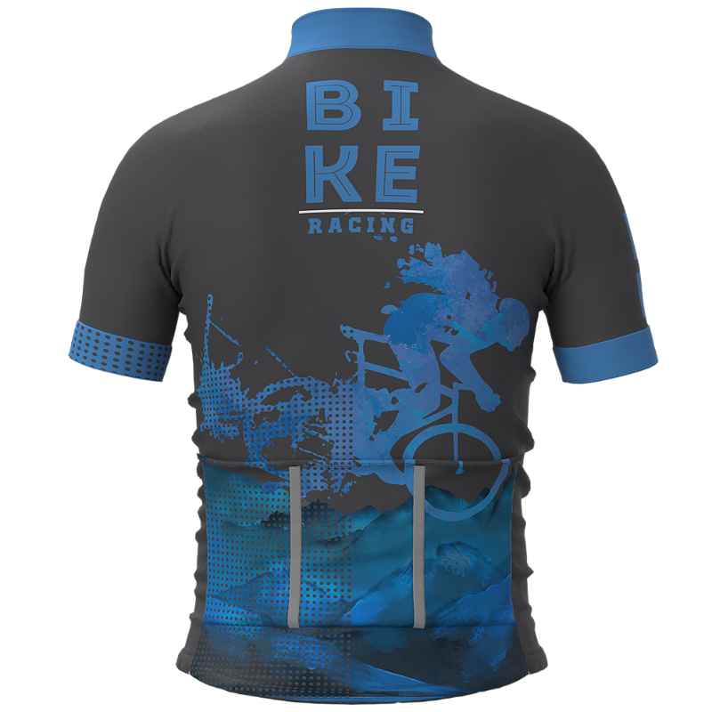 CAMISA CICLISMO INFANTIL SÓDBIKE, PROTEÇÃO SOLAR 20, ZIPER FULL, RACING AZUL