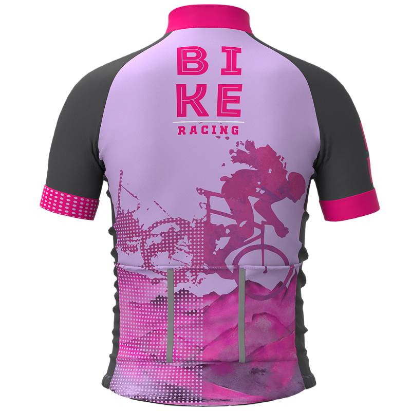 CAMISA CICLISMO INFANTIL SÓDBIKE, PROTEÇÃO SOLAR 20, ZIPER FULL, RACING PINK