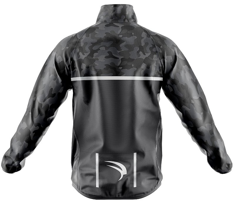 CORTA VENTO CICLISMO MASCULINA SÓDBIKE, 3 BOLSOS, ZIPER FULL, CAMUFLADO