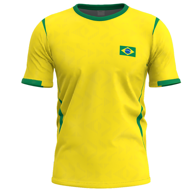 Camiseta Casual 2026 Brasil Amarela