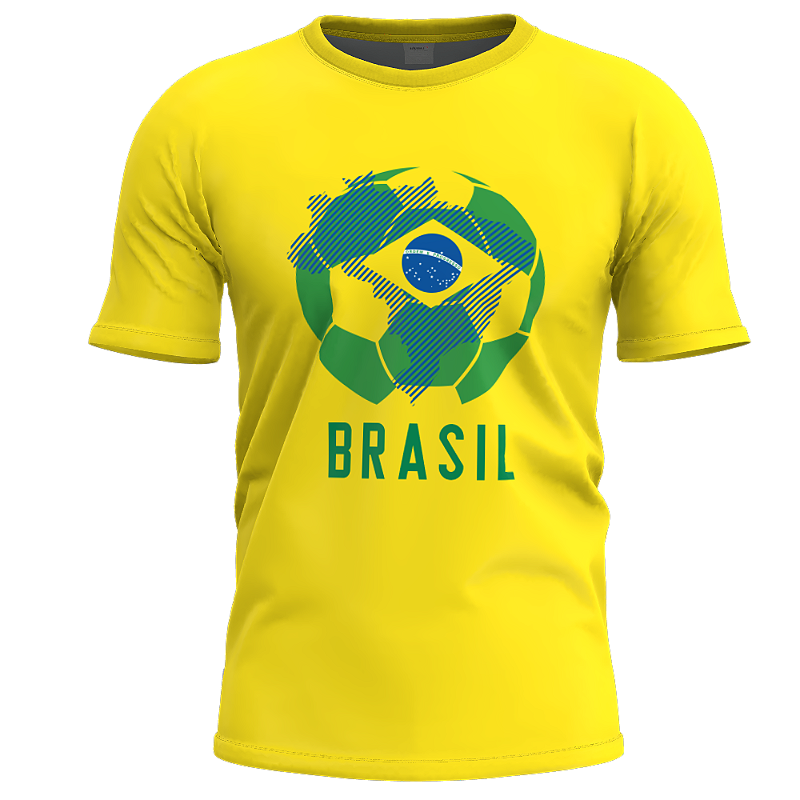 Camiseta Casual 2026 Brasil Amarela