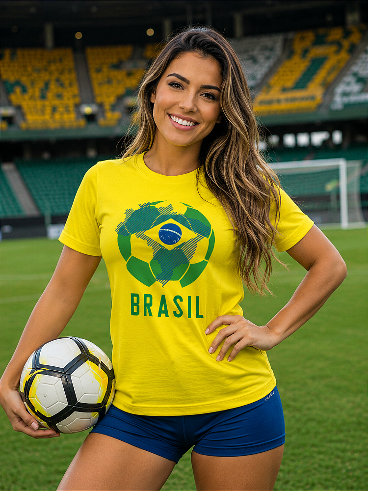 Camiseta Casual 2026 Brasil Amarela