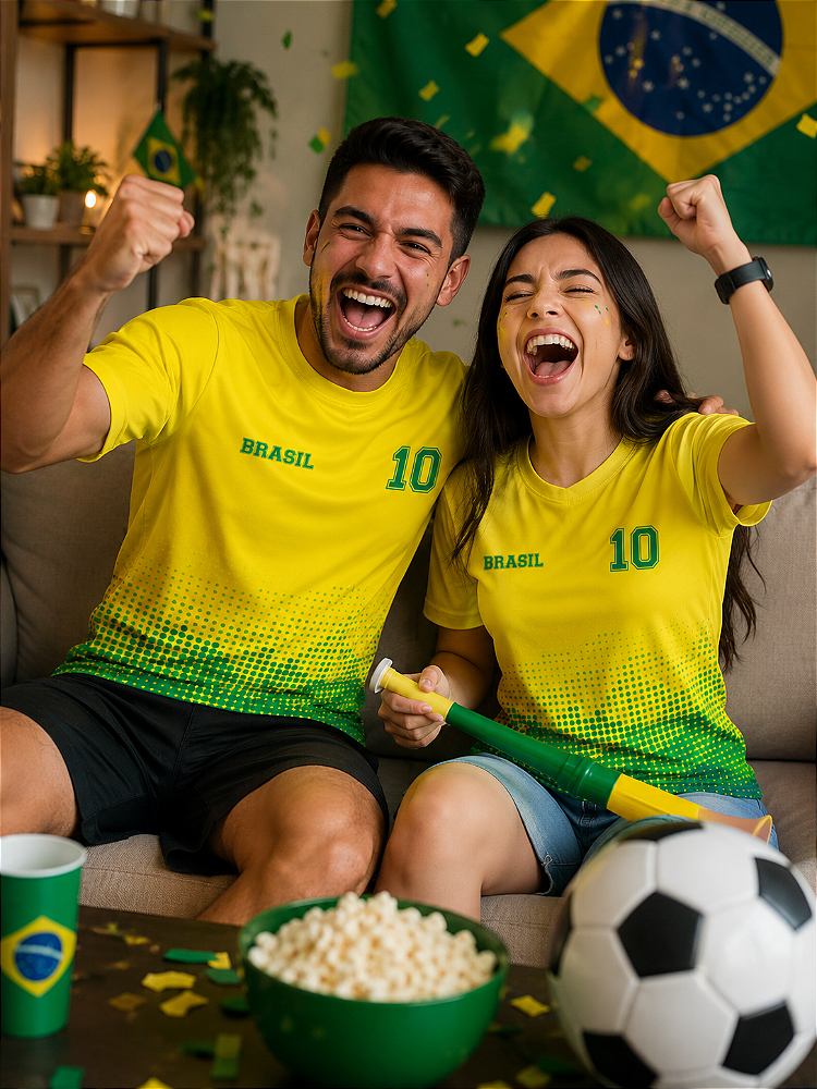Camiseta Casual 2026 Brasil Amarela