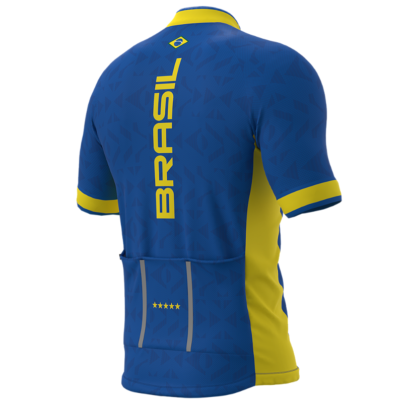 CAMISA CICLISMO MASCULINA SÓDBIKE 2026, ZIPER FULL, BRASIL AZUL