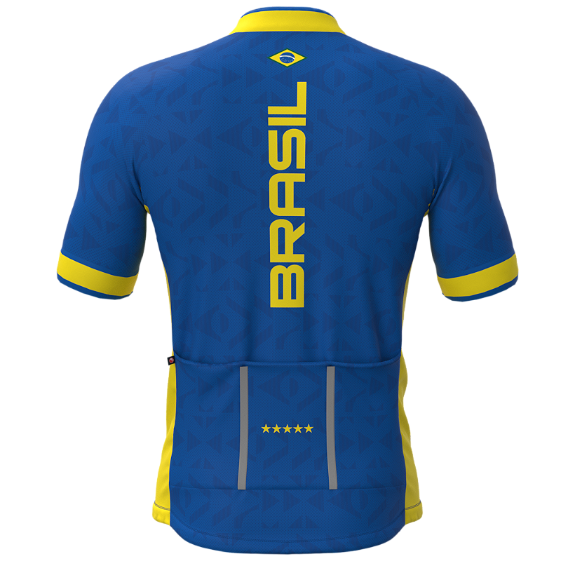 CAMISA CICLISMO MASCULINA SÓDBIKE 2026, ZIPER FULL, BRASIL AZUL