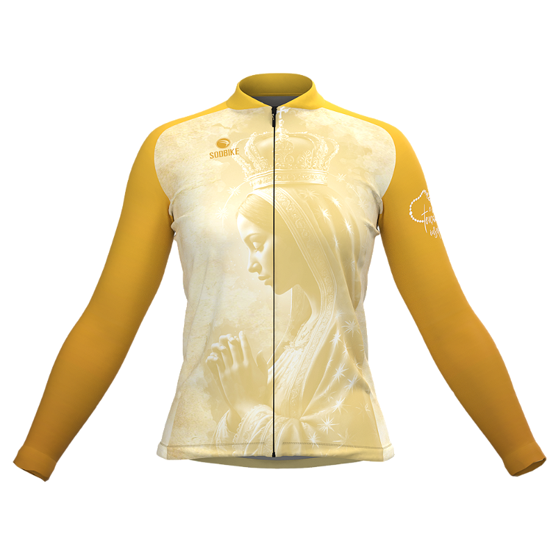CAMISA CICLISMO FEMININA SÓDBIKE,ZIPER FULL, NOSSA SENHORA LONGA