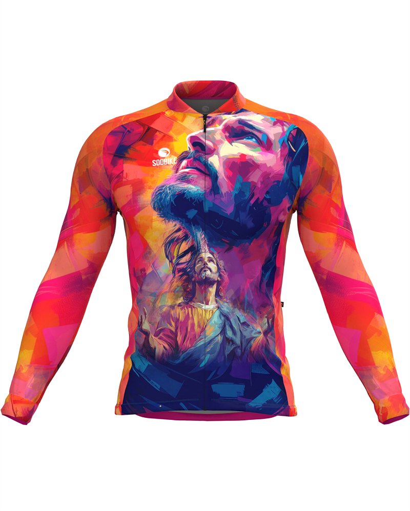 CAMISA CICLISMO MASCULINA SÓDBIKE, ZIPER FULL, JESUS LONGA