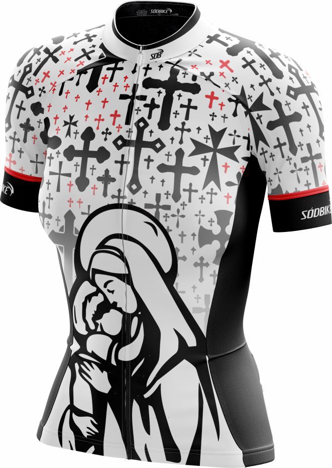 CAMISA CICLISMO FEMININA SÓDBIKE DRY, PROTEÇÃO SOLAR 20, NOSSA SENHORA