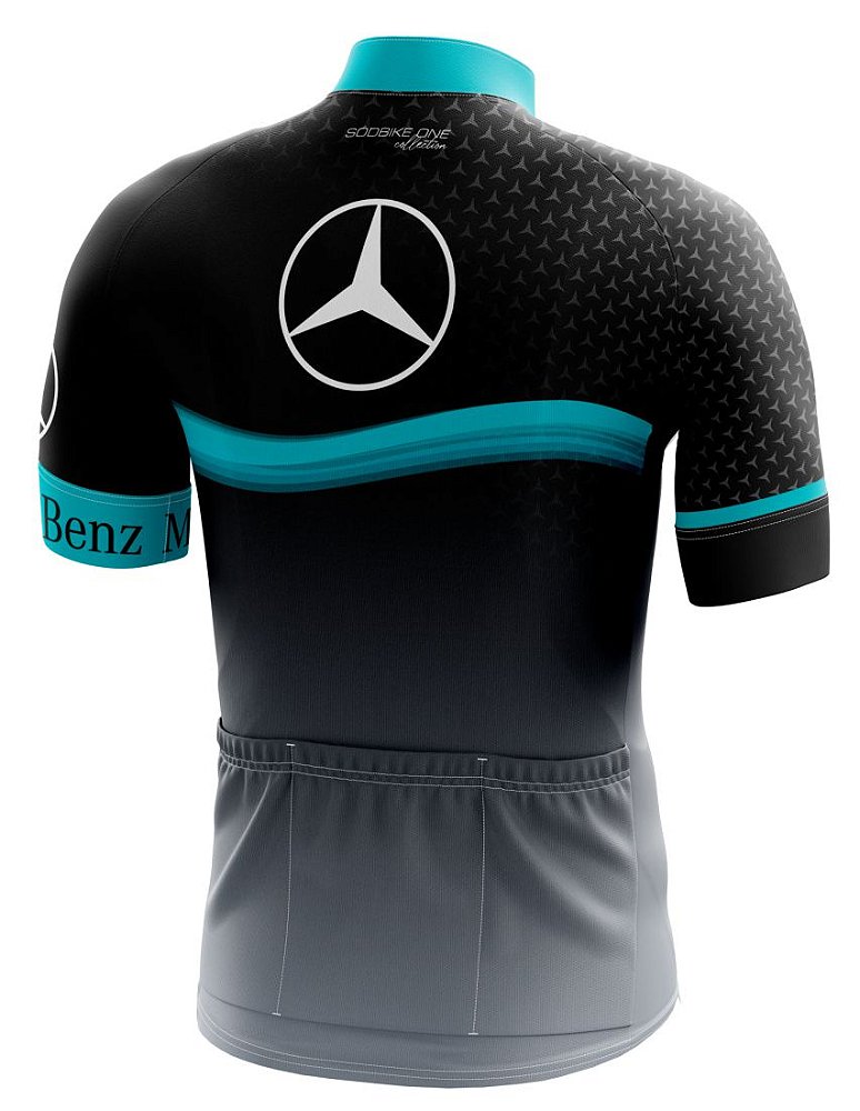 CAMISA CICLISMO MERCEDES MASCULINA SÓDBIKE, PROTEÇÃO SOLAR 20, ZIPER FULL
