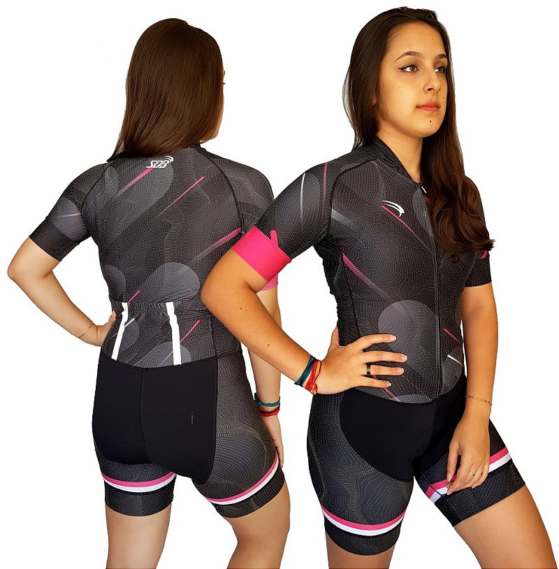MACAQUINHO CICLISMO FEMININO SÓDBIKE, FORRO GEL E ESPUMA MISTO, TECIDO REFLETIVO