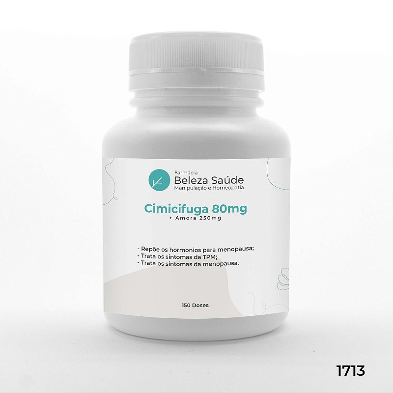 Cimicifuga 80mg + Amora 250mg  - Sintomas da Menopausa - 150 doses
